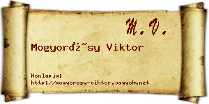 Mogyorósy Viktor névjegykártya
