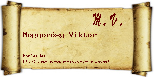 Mogyorósy Viktor névjegykártya